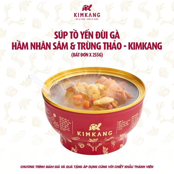  KimKang - Súp tổ yến gà sâm trùng thảo 255g 