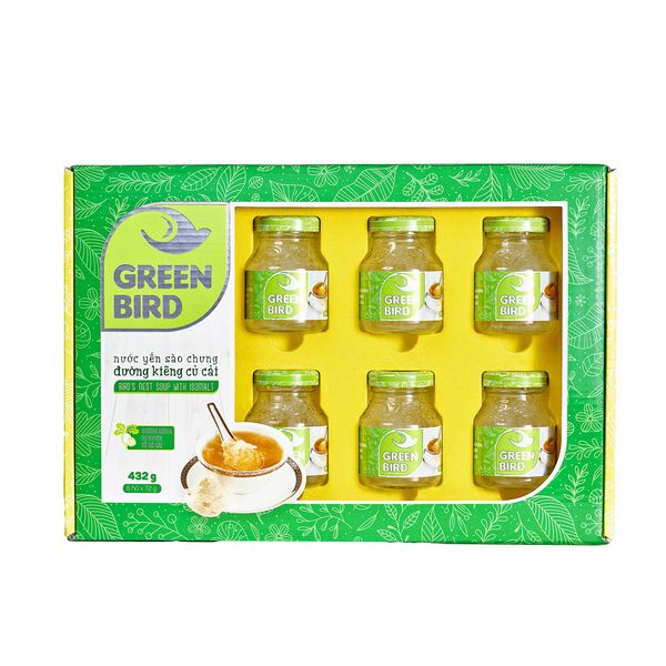  Bird's Nest Drink With Isomalt Green Bird - Gift box 6 jars x 72 g 
