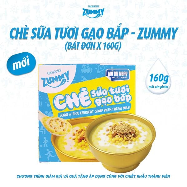  Zummy Chè sữa tươi gạo bắp 160g 