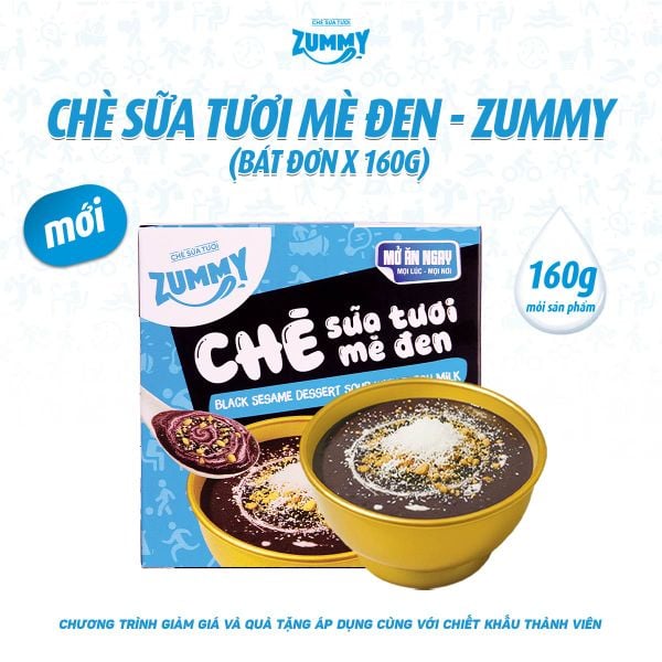  Zummy Chè sữa tươi mè đen 160g 