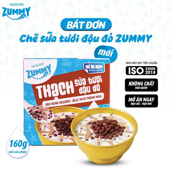  Zummy Thạch sữa tươi đậu đỏ 160g 