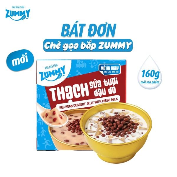  Zummy Thạch sữa tươi đậu đỏ 160g 