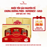  Nước yến sào NutriNest Gold nguyên tổ chưng đường phèn 190g - hộp quà 3 hũ (Gold 190g - Hộp quà 3 hũ) 