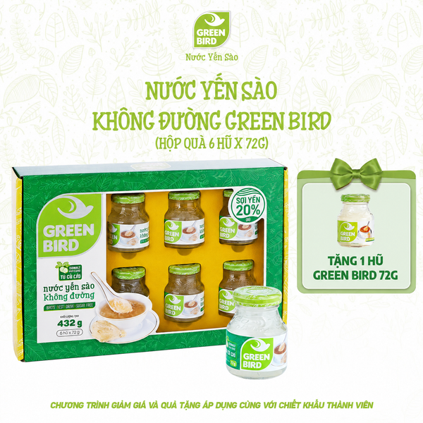  Green Bird không đường 72g - Hộp quà 6 