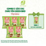  Combo 5 Cháo yến Green Bird vị thịt bằm - Gói 55g 
