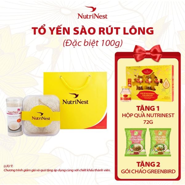  Combo Tổ Yến Sào NutriNest rút lông - Đặc biệt 100g - Không hộp 