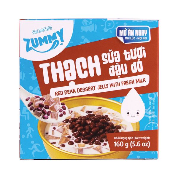  Zummy Thạch sữa tươi đậu đỏ 160g 