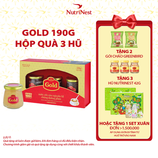  Gold 190g - Hộp quà 3 hũ 