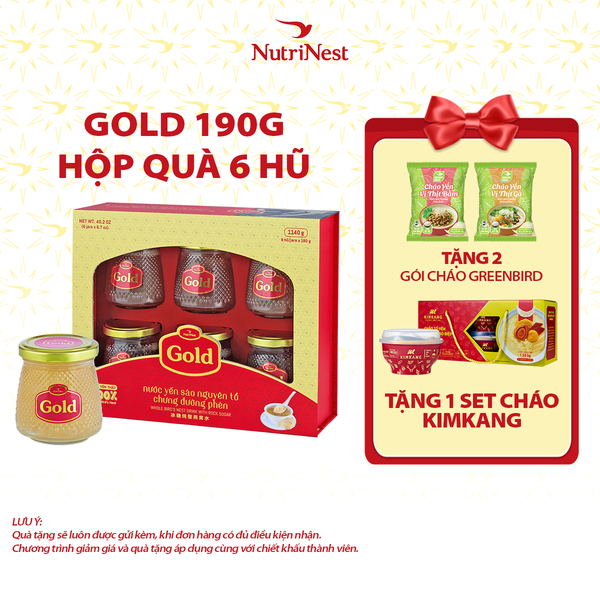  Gold 190g - Hộp quà 6 hũ 
