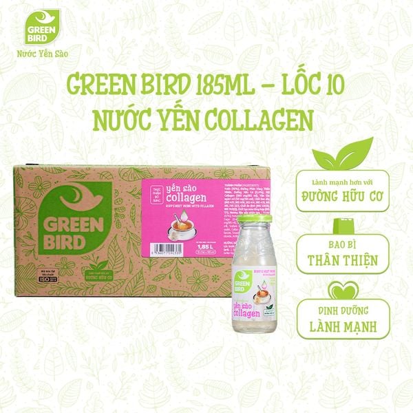  Green Bird Collagen 185ml - Lốc 10 