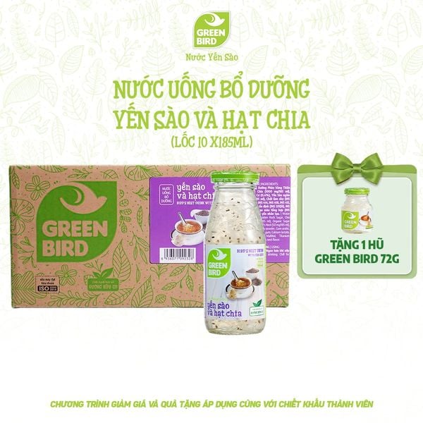  Green Bird Hạt chia 185ml - Lốc 10 