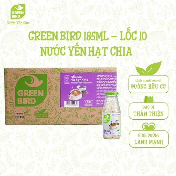  Green Bird Hạt chia 185ml - Lốc 10 