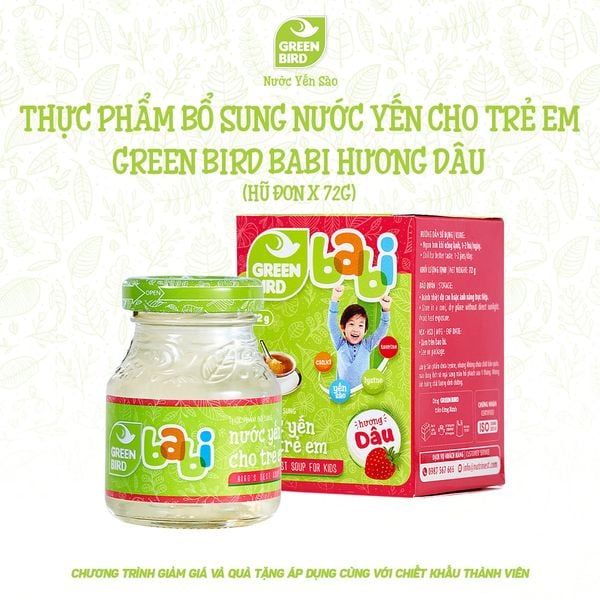  Green Bird Babi dâu 72g - Hũ đơn 