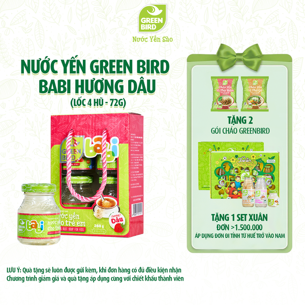  Green Bird Babi dâu 72g - Lốc 4 