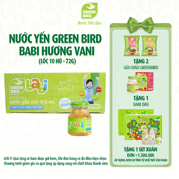  Green Bird Babi vani 72g - Lốc 10 