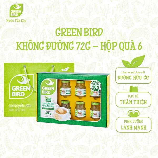  Green Bird không đường 72g - Hộp quà 6 