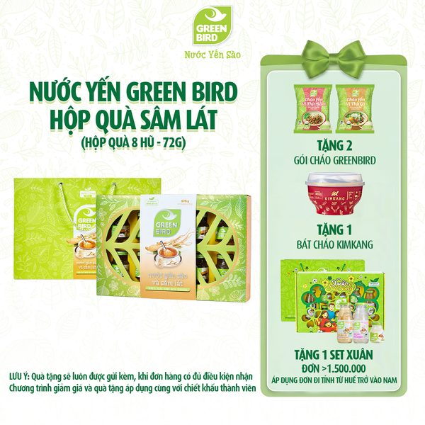  Green Bird Sâm lát 72g - Hộp quà 8 