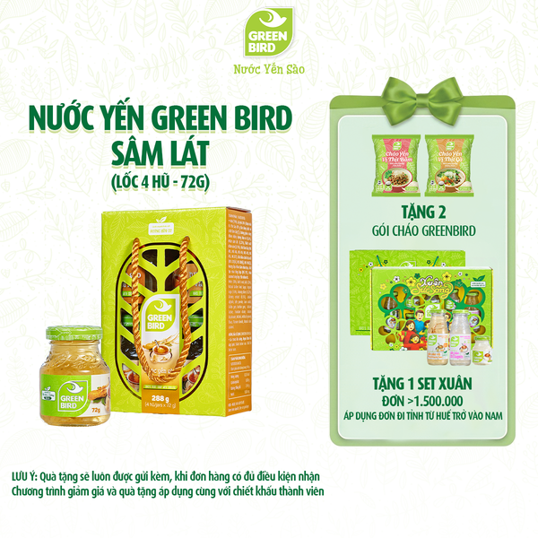  Green Bird Sâm lát 72g - Lốc 4 