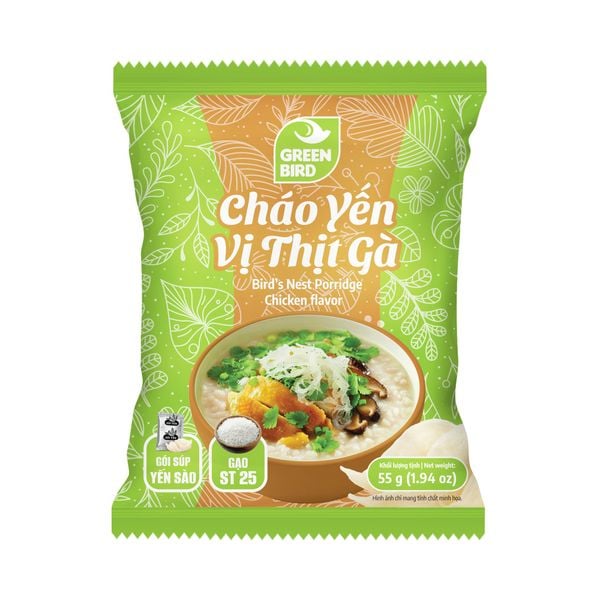  Cháo yến Green Bird vị thịt gà - Gói 55g 