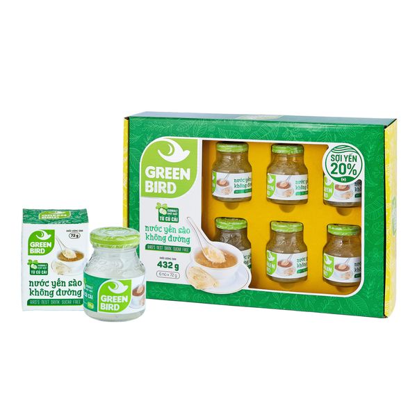  BIRD'S NEST DRINK SUGAR FREE - Pack 6 jars x 72g/jar 