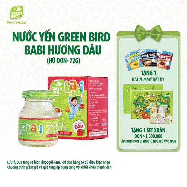  Green Bird Babi dâu 72g - Hũ đơn 