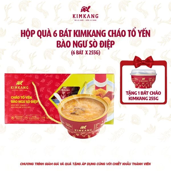  KimKang - Cháo tổ yến bào ngư sò điệp 255g 