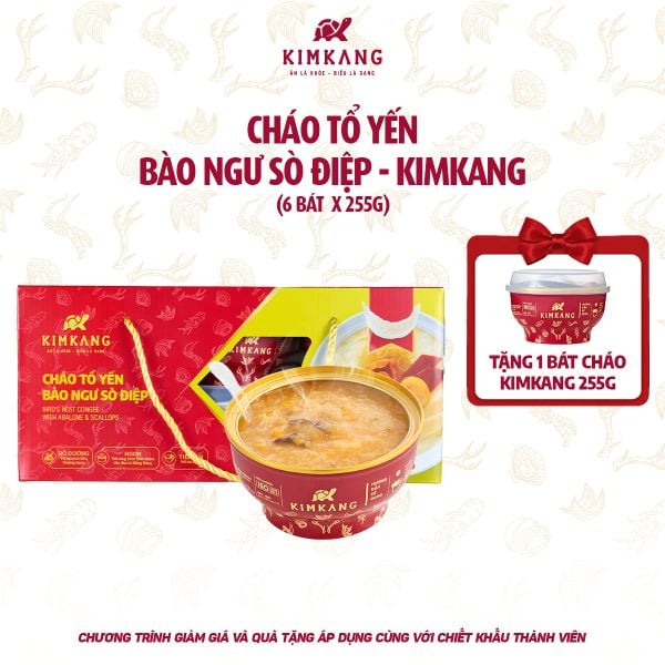  KimKang - Cháo tổ yến bào ngư sò điệp 255g 