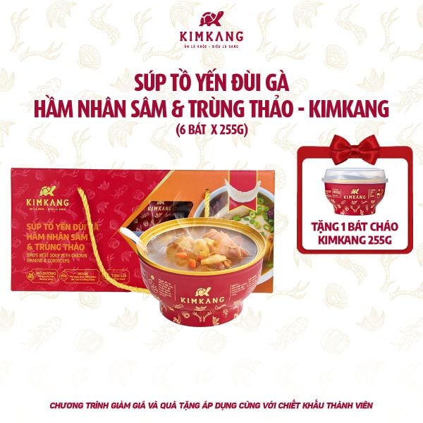  KimKang - Súp tổ yến gà sâm trùng thảo 255g 