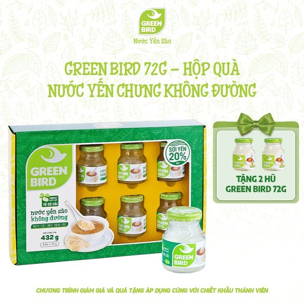  Green Bird không đường 72g - Hộp quà 6 