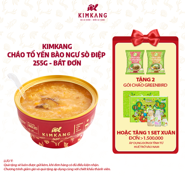  KimKang - Cháo tổ yến bào ngư sò điệp 255g 