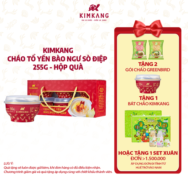  KimKang - Cháo tổ yến bào ngư sò điệp 255g 