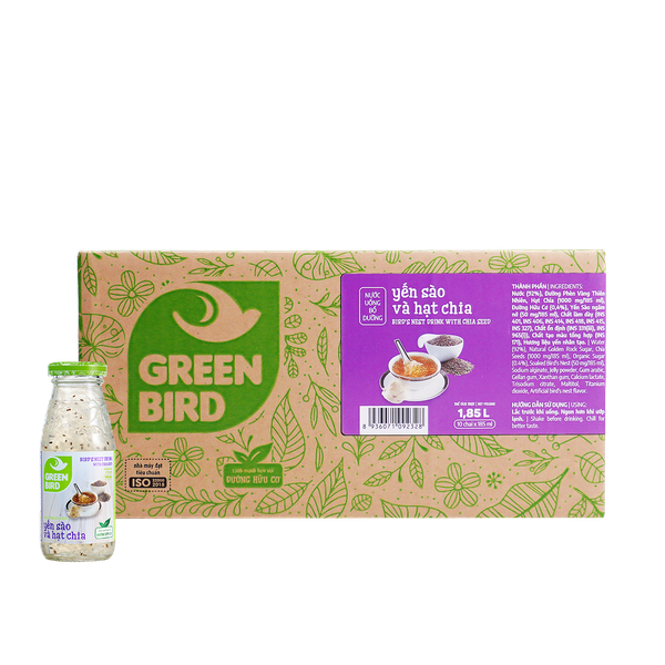  Green Bird Hạt chia 185ml - Lốc 10 