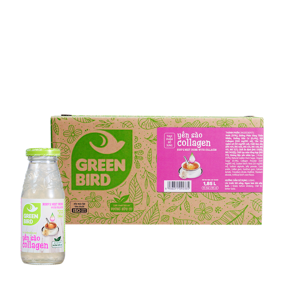 Green Bird Collagen 185ml - Lốc 10
