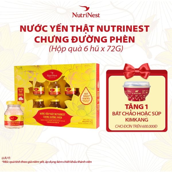  Nước yến sào NutriNest chưng đường phèn 72g - Hộp quà 6 (NutriNest 72g - Hộp quà 6) 