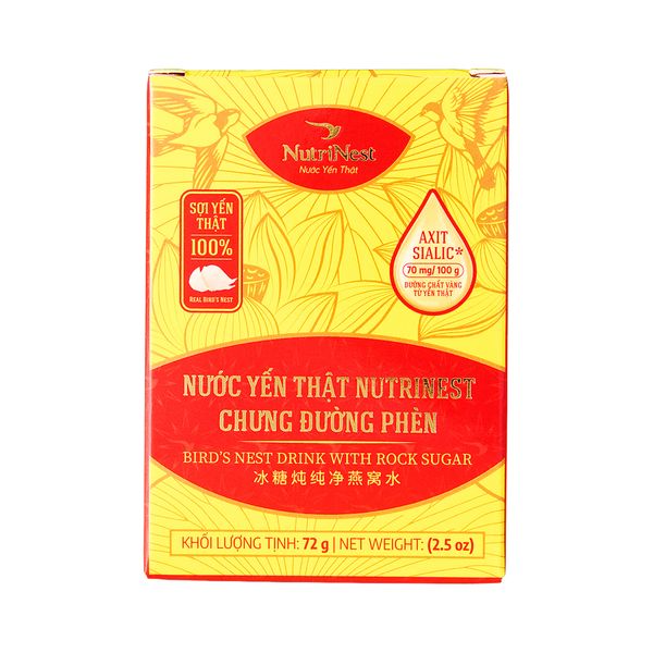  NUTRINEST - BIRD'S NEST DRINK WITH ROCK SUGAR 72g - Gift Box 6 Jars 