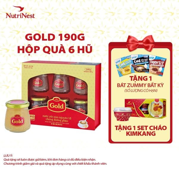  Gold 190g - Hộp quà 6 hũ 