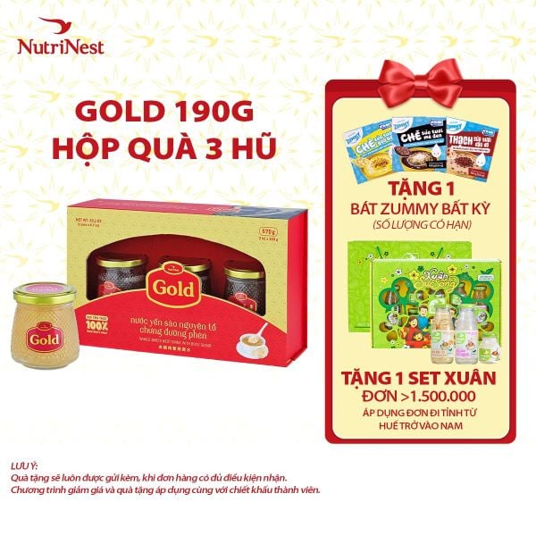  Gold 190g - Hộp quà 3 hũ 