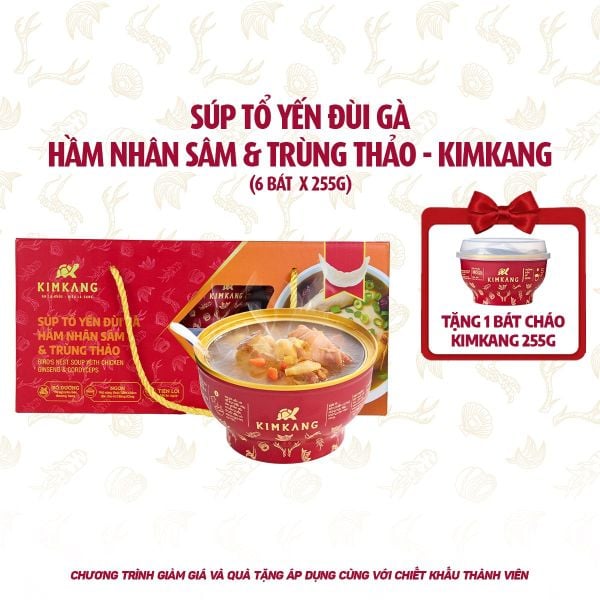  KimKang - Súp tổ yến gà sâm trùng thảo 255g 