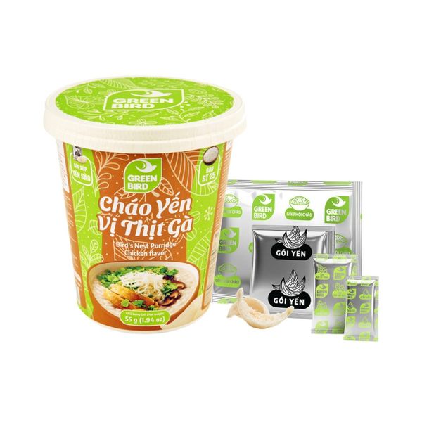  Cháo yến Green Bird vị thịt gà - Ly 55g 
