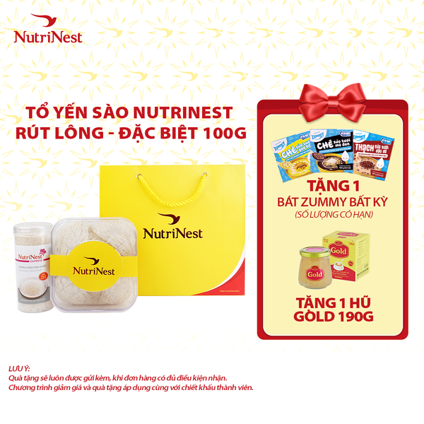  Combo Tổ Yến Sào NutriNest rút lông - Đặc biệt 100g - Không hộp 