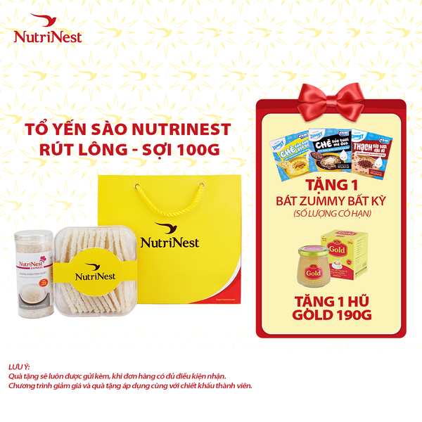  Combo Tổ Yến Sào NutriNest rút lông - Sợi 100g - Không hộp 