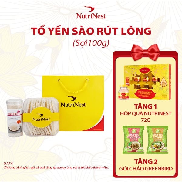 Combo Tổ Yến Sào NutriNest rút lông - Sợi 100g - Không hộp 
