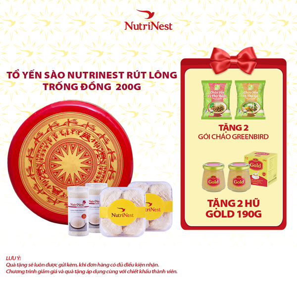 Tổ Yến Sào NutriNest rút lông - Trống đồng 200g 