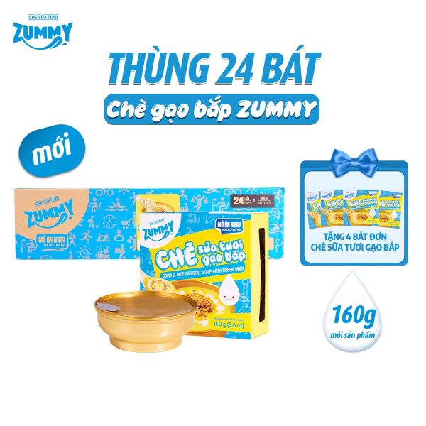  Combo 24 bát chè sữa tươi gạo bắp Zummy 