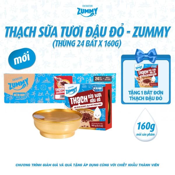  Combo 24 bát thạch sữa tươi đậu đỏ Zummy 