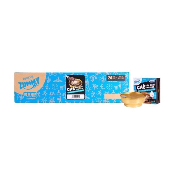  Combo 24 bát chè sữa tươi mè đen 160g Zummy 
