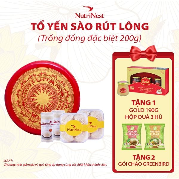  Tổ Yến Sào NutriNest rút lông – Trống đồng đặc biệt 200g 