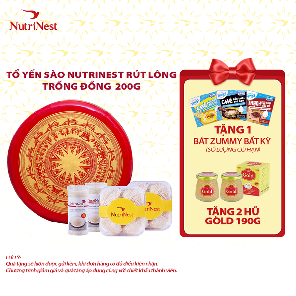  Tổ Yến Sào NutriNest rút lông - Trống đồng 200g 