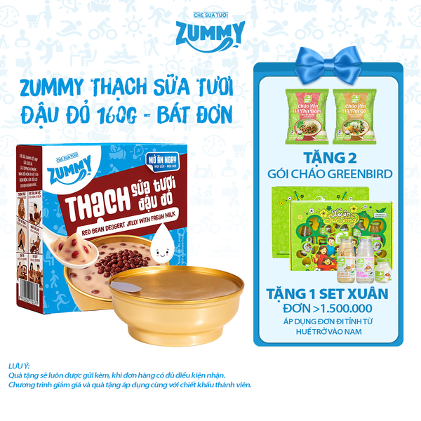  Zummy Thạch sữa tươi đậu đỏ 160g 