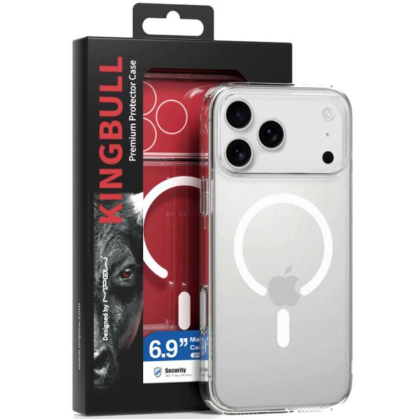 Mipow Magsafe Kingbull Button control Tempered Glass Transparent Case iPhone 17 Series